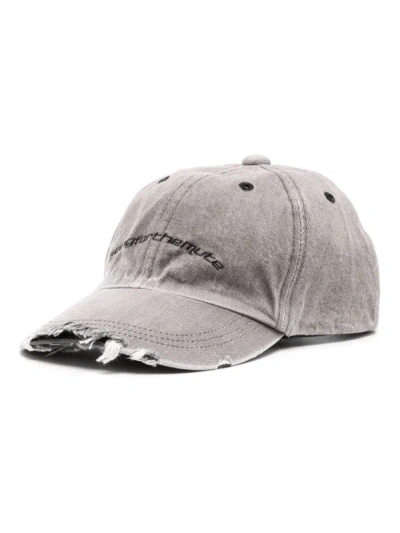 Shop Song For The Mute Men Washed Denim Cap In Dark Grey
