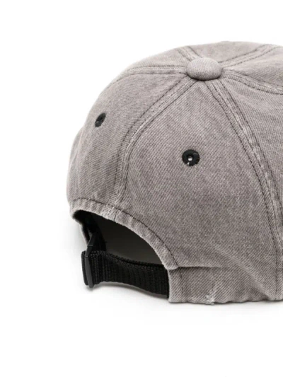 Shop Song For The Mute Men Washed Denim Cap In Dark Grey