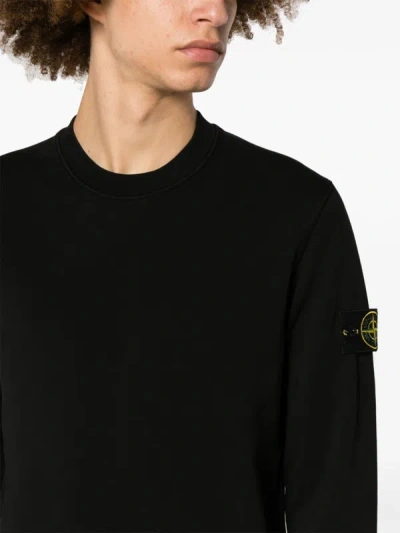 Shop Stone Island Men Logo Patch Sweatshirt In A0029 Black