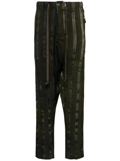 Shop Uma Wang Men Pooja Pants In Uw498 Dark Green/grey