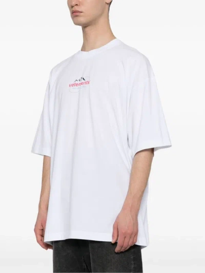 Shop Vetements Men Spring Water Logo T-shirt In White
