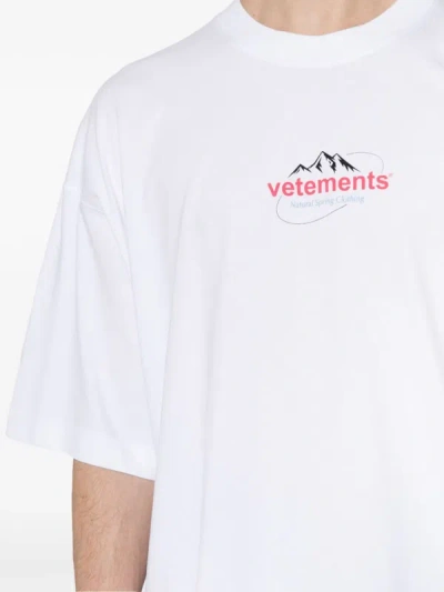 Shop Vetements Men Spring Water Logo T-shirt In White