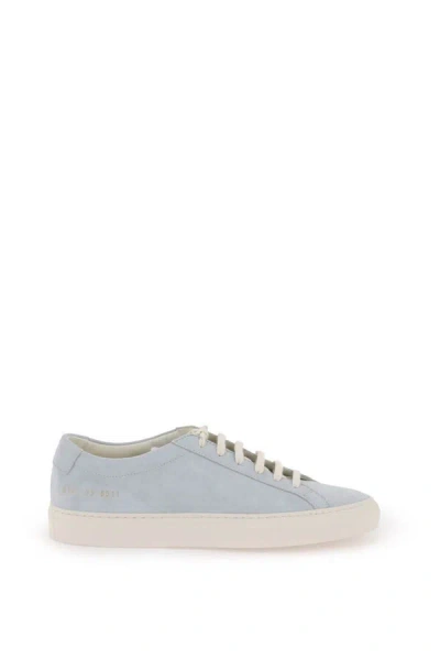 Shop Common Projects Suede Original Achilles Sneakers In Blue