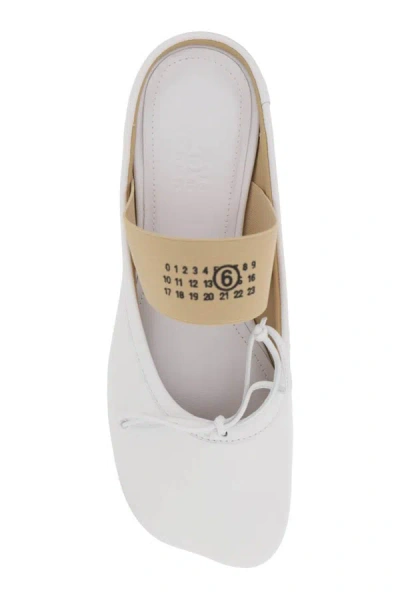 Shop Mm6 Maison Margiela Smooth Leather Anatomical Ballerina In White