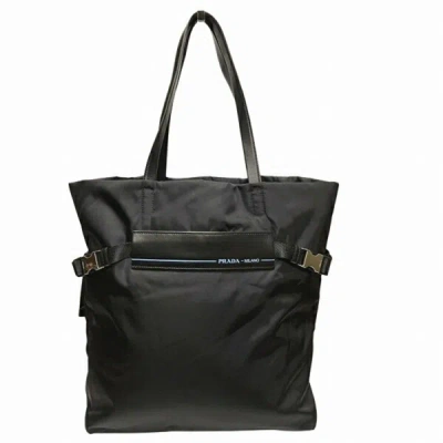 Shop Prada Tessuto Black Synthetic Tote Bag ()