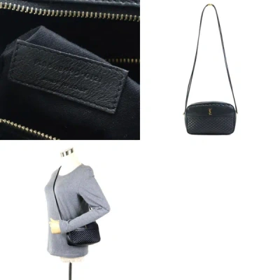 Shop Saint Laurent Victoire Black Leather Shoulder Bag ()
