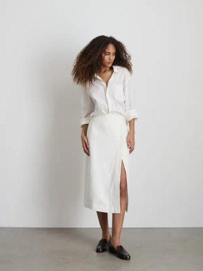 Shop Alex Mill Madeline Skirt In Twill In Ecru