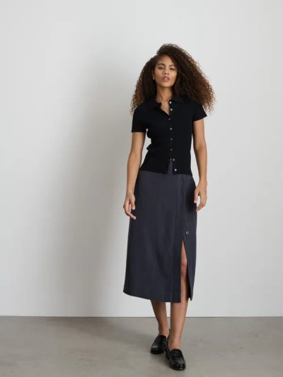 Shop Alex Mill Madeline Skirt In Twill In Washed Black