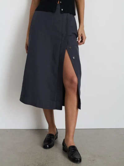 Shop Alex Mill Madeline Skirt In Twill In Washed Black