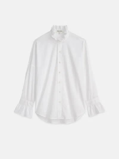 Shop Alex Mill Blake Ruffle Shirt In Cotton Voile In White