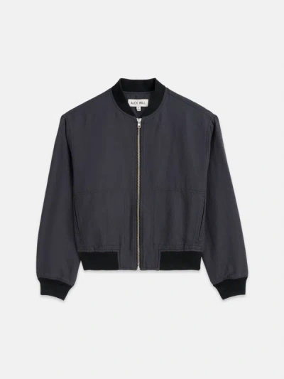 Shop Alex Mill Madeline Cropped Zip Jacket In Washed Black