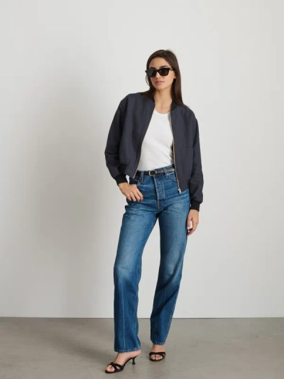 Alex Mill Cropped Bomber Jacket In Washed Black