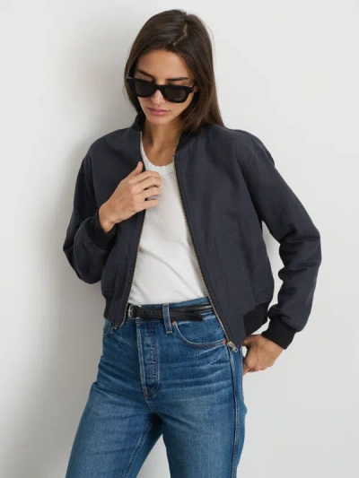 Shop Alex Mill Madeline Cropped Zip Jacket In Washed Black