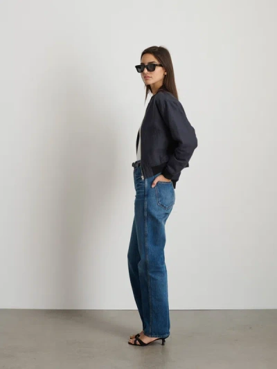 Alex Mill Cropped Bomber Jacket In Washed Black