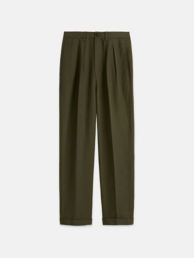 Shop Alex Mill Double Pleat Pant In Twill In Puglia Olive