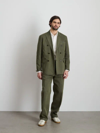 Shop Alex Mill Double Breasted Blazer In Bedford Cotton In Washed Olive
