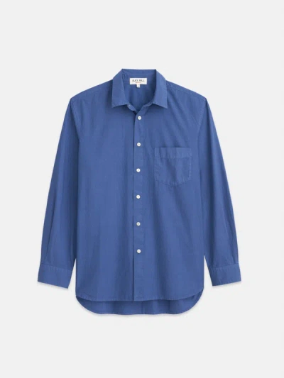 Shop Alex Mill Easy Shirt In Cotton Poplin In Grey Blue