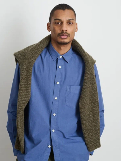 Shop Alex Mill Easy Shirt In Paper Poplin In Grey Blue