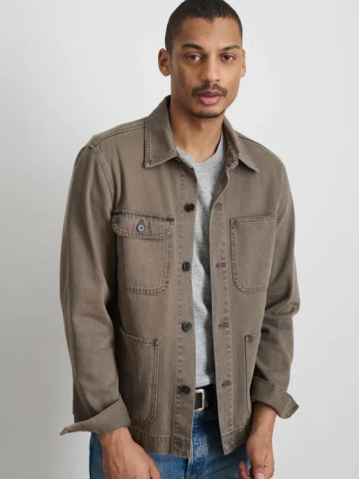 Shop Alex Mill Garment Dyed Work Jacket In Recycled Denim In Thyme