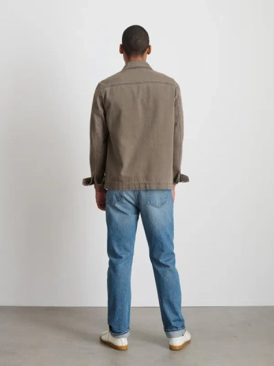 Shop Alex Mill Garment Dyed Work Jacket In Recycled Denim In Thyme