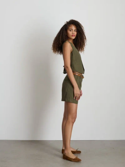 Shop Alex Mill Madeline Vest In Twill In Puglia Olive