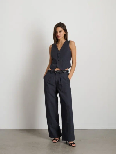 Shop Alex Mill Madeline Pleat Trouser In Twill In Washed Black