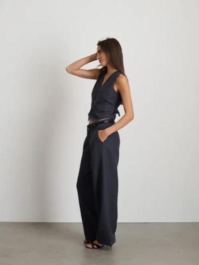 Shop Alex Mill Madeline Pleat Trouser In Twill In Washed Black