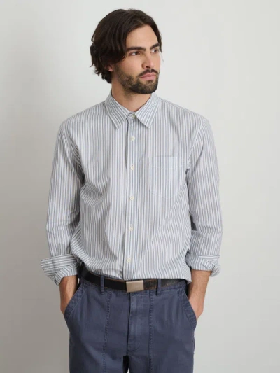 Alex Mill Mill Shirt In Ticking Stripe In Ivory/blue/navy Stripe