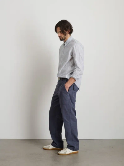 Alex Mill Mill Shirt In Ticking Stripe In Ivory/blue/navy Stripe