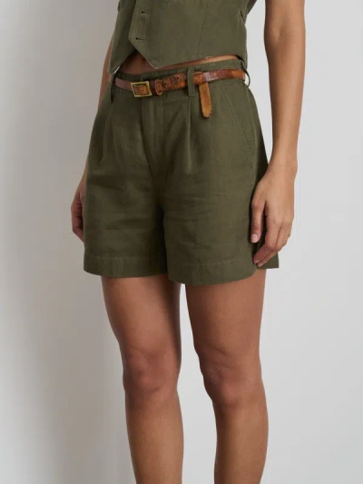 Shop Alex Mill Madeline Pleated Shorts In Twill In Puglia Olive