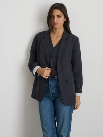 Shop Alex Mill Meggie Blazer In Drapey Twill In Washed Black