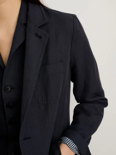 Shop Alex Mill Meggie Blazer In Drapey Twill In Washed Black