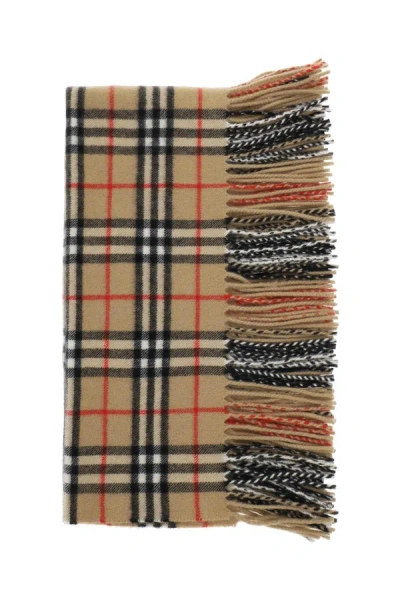 Shop Burberry Ered "happy Cashmere Checkered