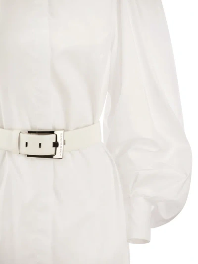 Shop Elisabetta Franchi Cotton Poplin Shirt Minidress
