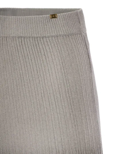 Shop Elisabetta Franchi Metallised Viscose Midi Skirt