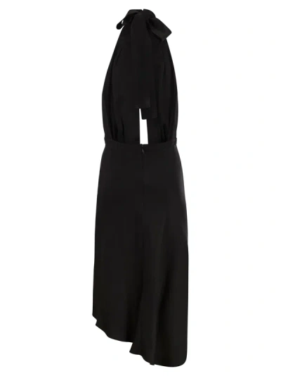 Elisabetta Franchi Women's Satin Midi Dress With Asymmetric Skirt