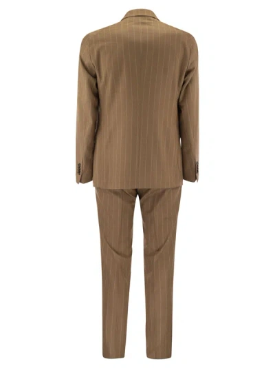 Shop Tagliatore Pinstripe Suit In Wool And Silk