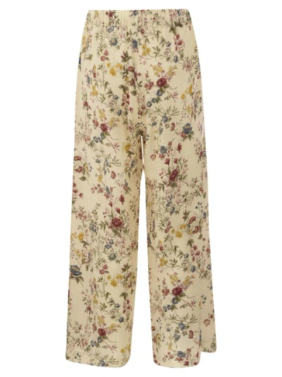Shop Weekend Max Mara Gradara Printed Silk Crop Trousers