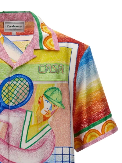 Shop Casablanca Crayon Tennis Player Shirt, Blouse Multicolor
