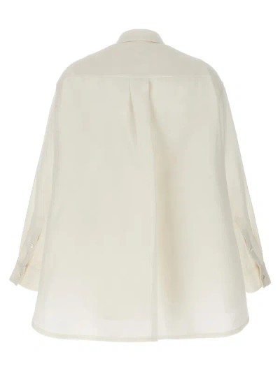 Shop Sacai Overlapping Shirt Silk Dress Dresses White