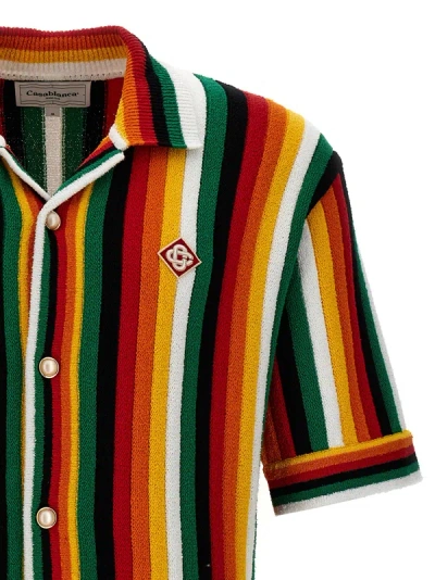 Shop Casablanca Striped Towelling Shirt, Blouse Multicolor