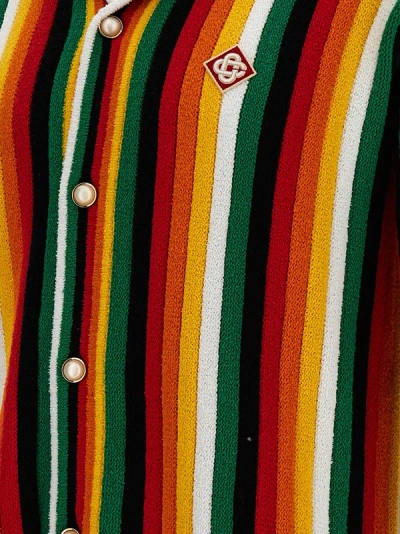 Shop Casablanca Striped Towelling Shirt, Blouse Multicolor