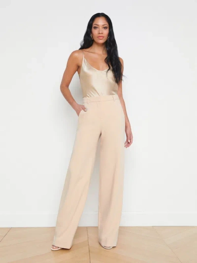 Shop L Agence Lexi Silk Camisole In Toasted Almond