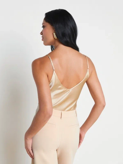 Shop L Agence Lexi Silk Camisole In Toasted Almond