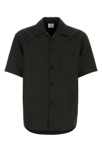 Shop Courrèges Courreges Man Black Polyester Shirt