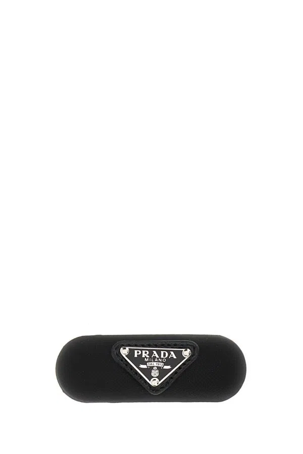 Prada logo-print hair clip - Black