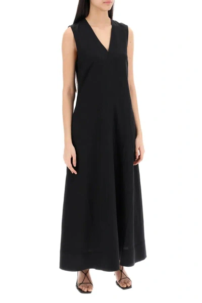Shop Totême Toteme Maxi Flared Dress With V-neckline Women In Black