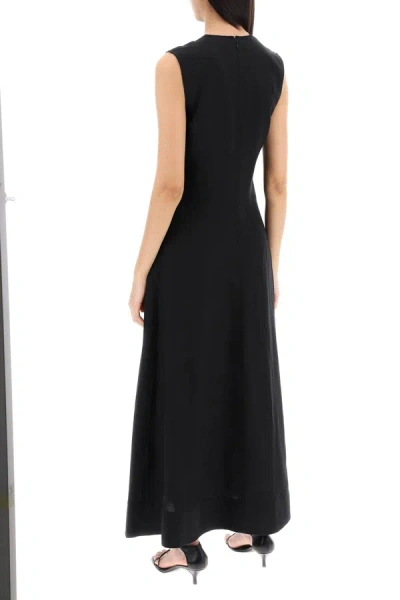 Shop Totême Toteme Maxi Flared Dress With V-neckline Women In Black