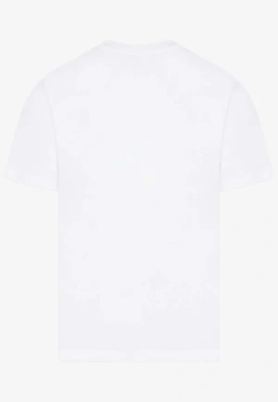 Shop Casablanca Crewneck Graphic-print T-shirt In White