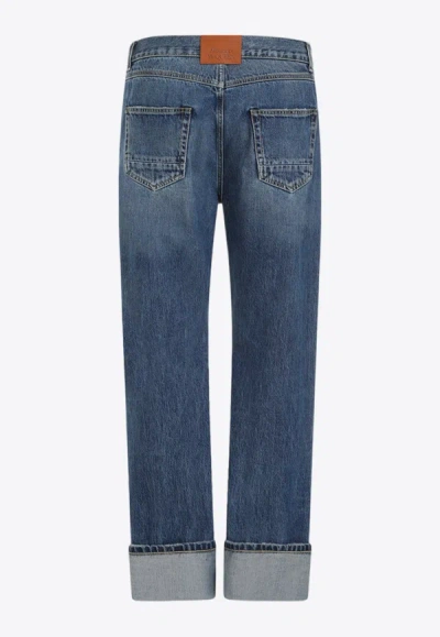 Alexander Mcqueen Straight Leg Jeans With Faux Pocket On The Back. In Blue